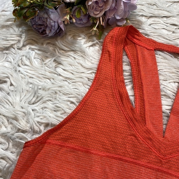 Lululemon Pedal To The Medal Singlet Orange Red Tank sz 4 - Picture 4 of 13
